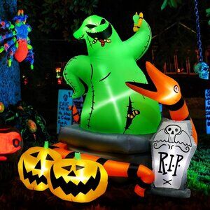 🆕Halloween Green Seeds Light Monster and Python Decoration Built-in LED Lights